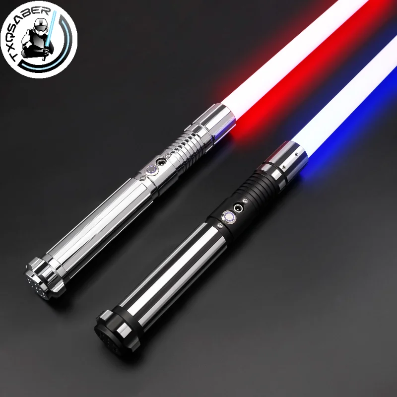 TXQSABER  RGB Smooth Swing Lightsaber Dueling Blade Force FX  with 16 Set Sound and LED Light Metal Handle FOC Toys Laser Swords