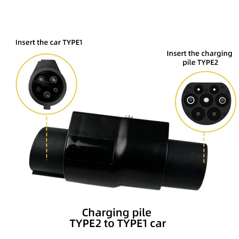 TYPE2 to TYPE1 adapter 32A charging pile converter European standard to American standard J1772 gun head adapter