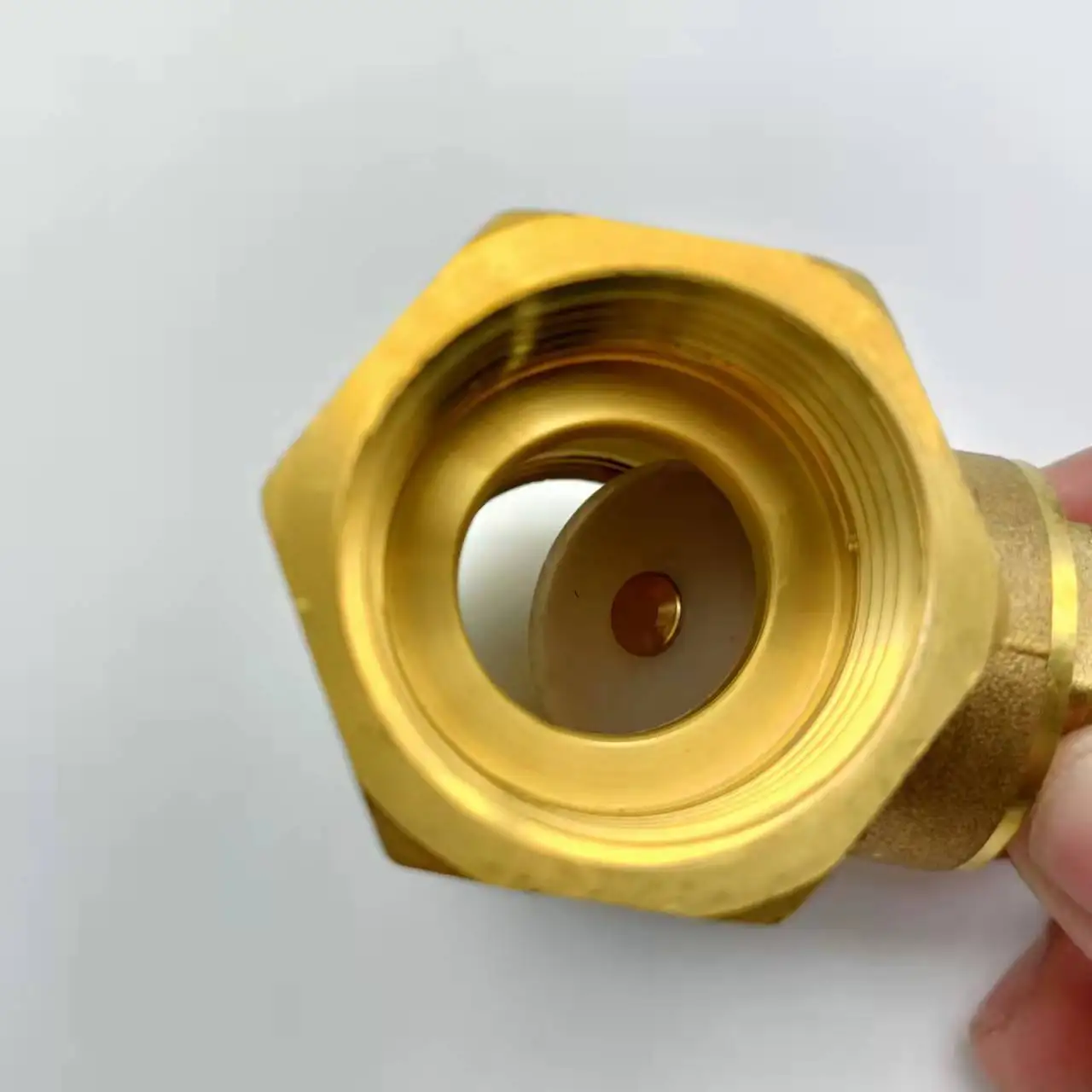 صمام فحص أفقي نحاسي صمام عداد المياه في اتجاه واحد غير قابل للإرجاع مع خيط داخلي DN25 1/2 بوصة لأنابيب المياه #4