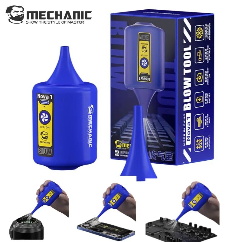 

MECHANIC Electric Blower 4.1kPa Double Nozzles Dust Removal Cooling Blower for Phone Tablet Camera Watchmaker Jewelry Cleaning