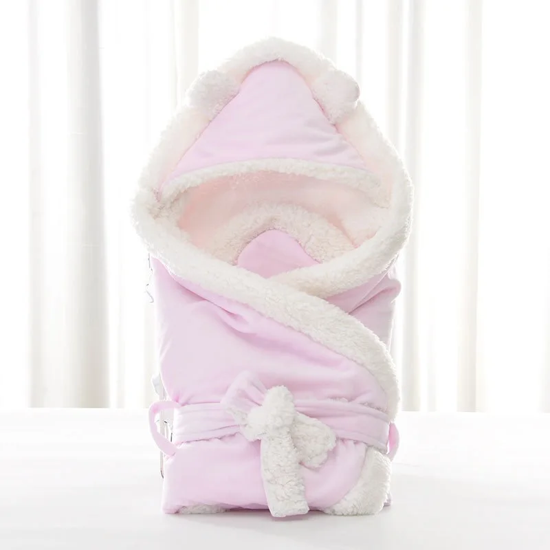 Warm Velvet Fleece Baby Blanket Swaddling Newborn Soft Fleece Blankets Solid Bedding Set Quilt Swaddle Wrap Pink Blue Yellow