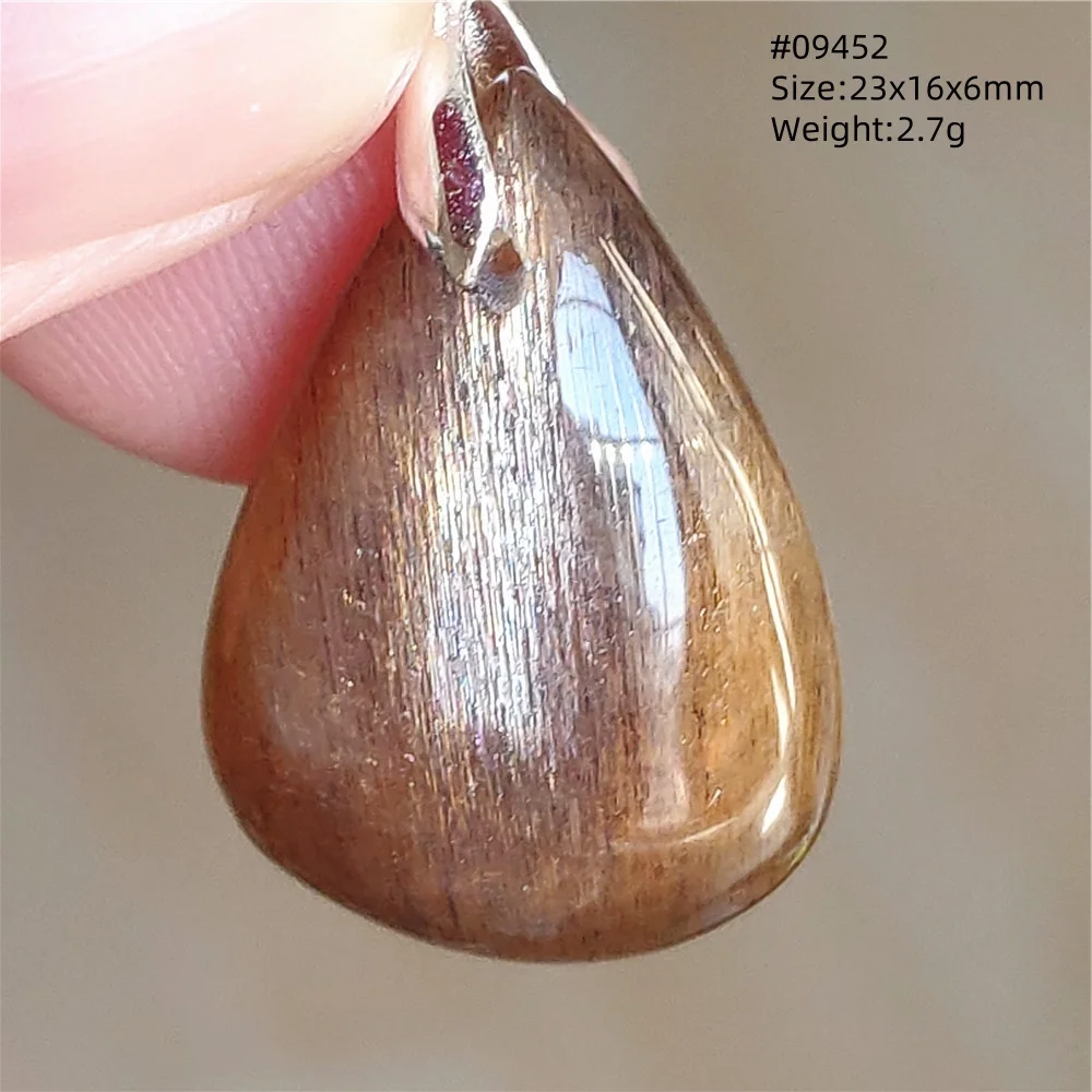 MUKO GEMS Natural Black Moonstone Sunstone Pendant Necklace Orange Moonstone Teardrop 9