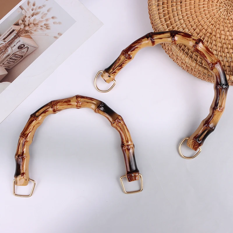 1PC Gift Box Handle Bamboo Purse Handles Handbag Band Handle Shoulder Bag Strap DIY With Buckle Bag Accessories