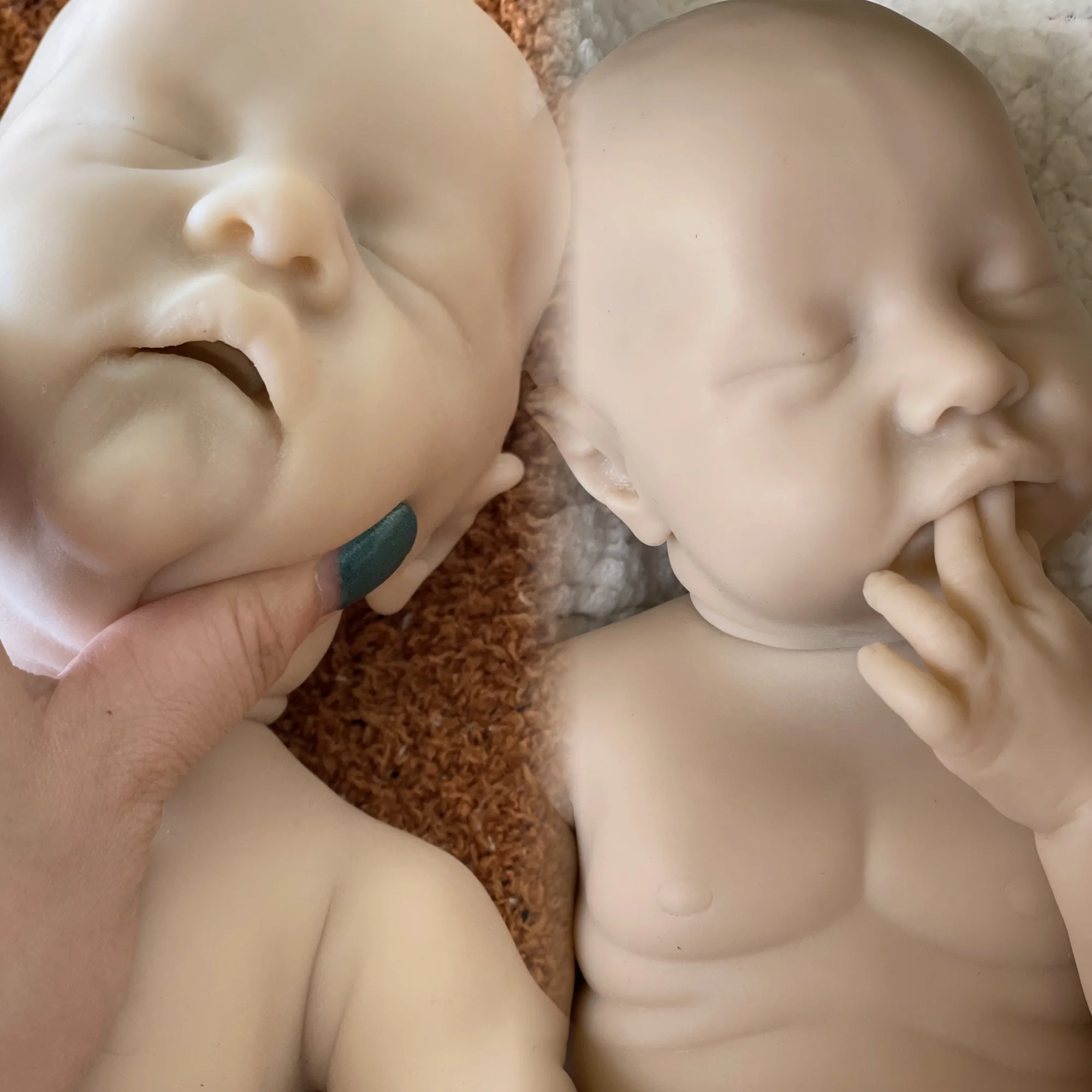 41CM Open Mouth Reborn Dolls Unpainted Silicone Boy Levi Full Soft Solid Silicone Reborn Baby Dolls Gifts Corpo De Silicone