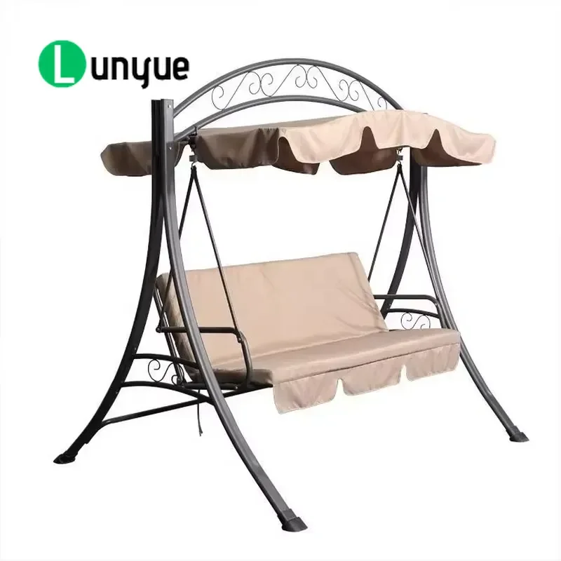 Modern Steel Frame Hammock Swing Chair Waterproof Cushion Outdoor Patio Garden Park Seating Comfortable Durable Relaxing