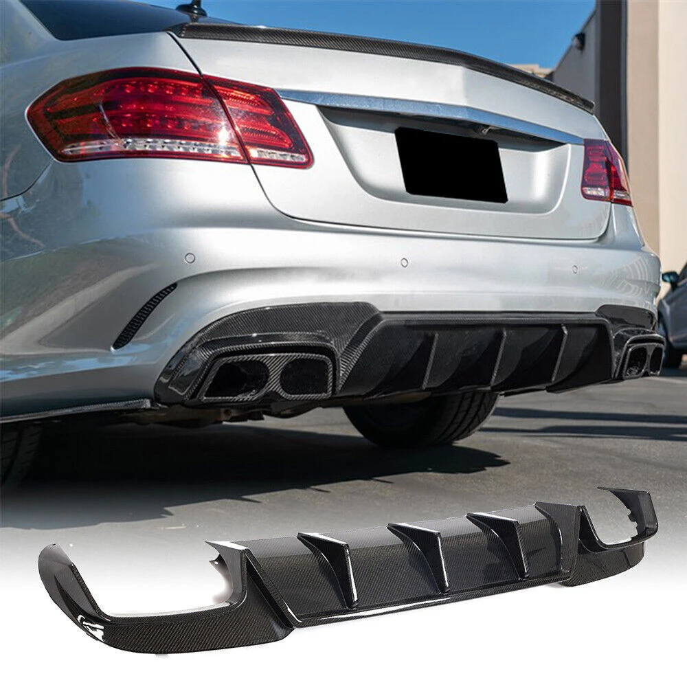 Carbon Fiber Rear Bumper Diffuser Spoiler Fits For Benz W212 E63 AMG 2013-2016 Benz