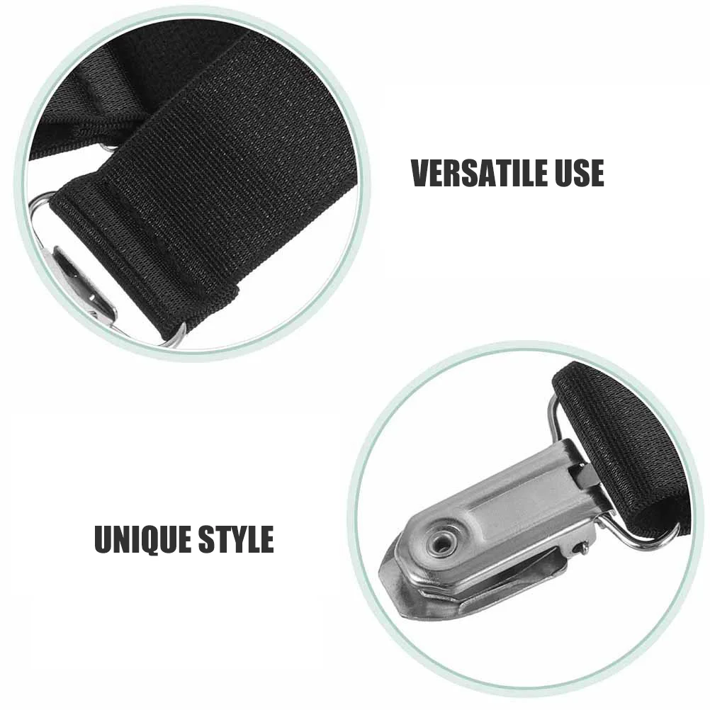 8 Pcs Elastic Boot Clips Motorcycle Pant Leg Straps Non Adjustable Bundling Straps for Riding Biking Sports Black Fine