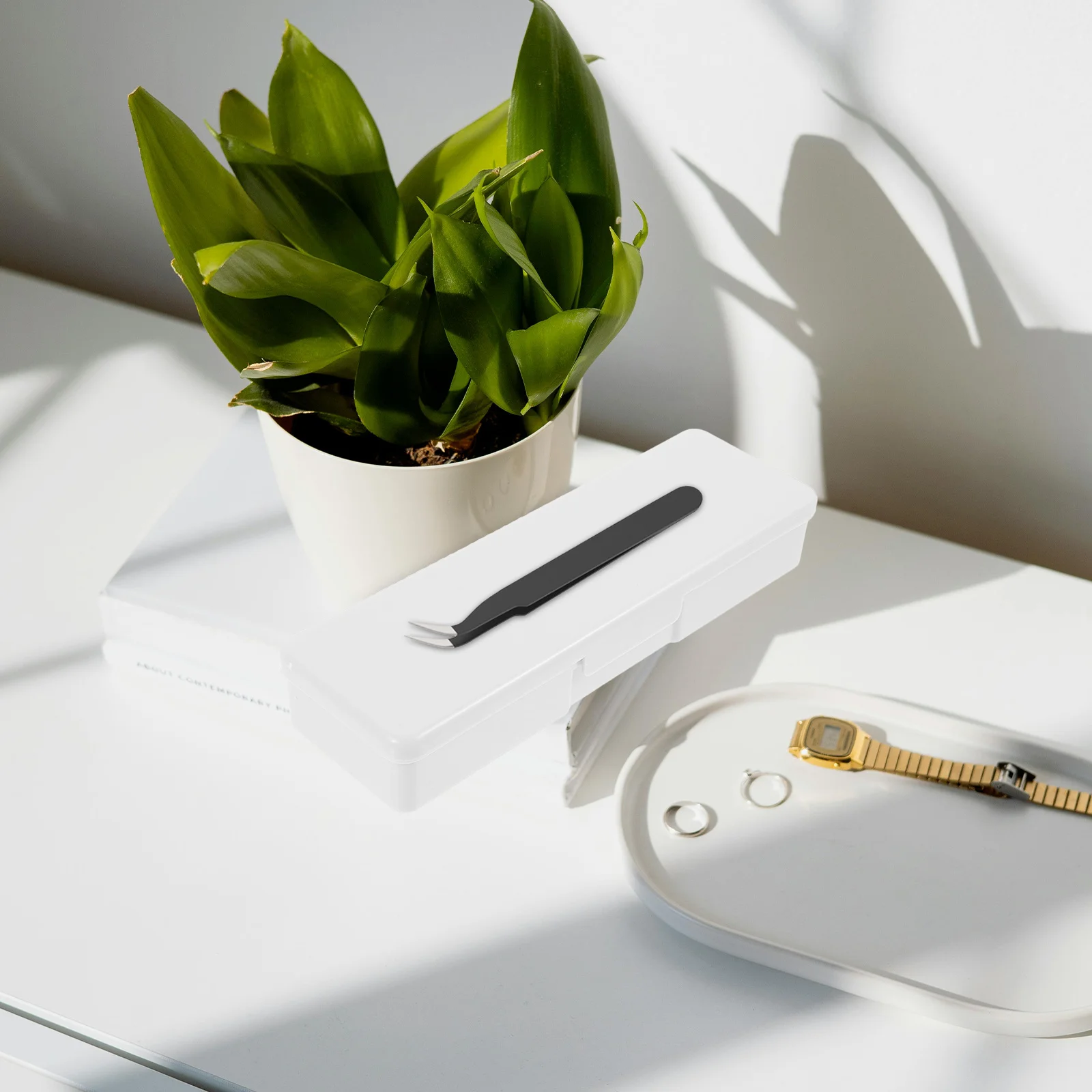 5pcs Tweezer Storage Case Eyelash Organizer Box Portable Lash Tools Holder Durable Plastic Tweezer Case For Extensions