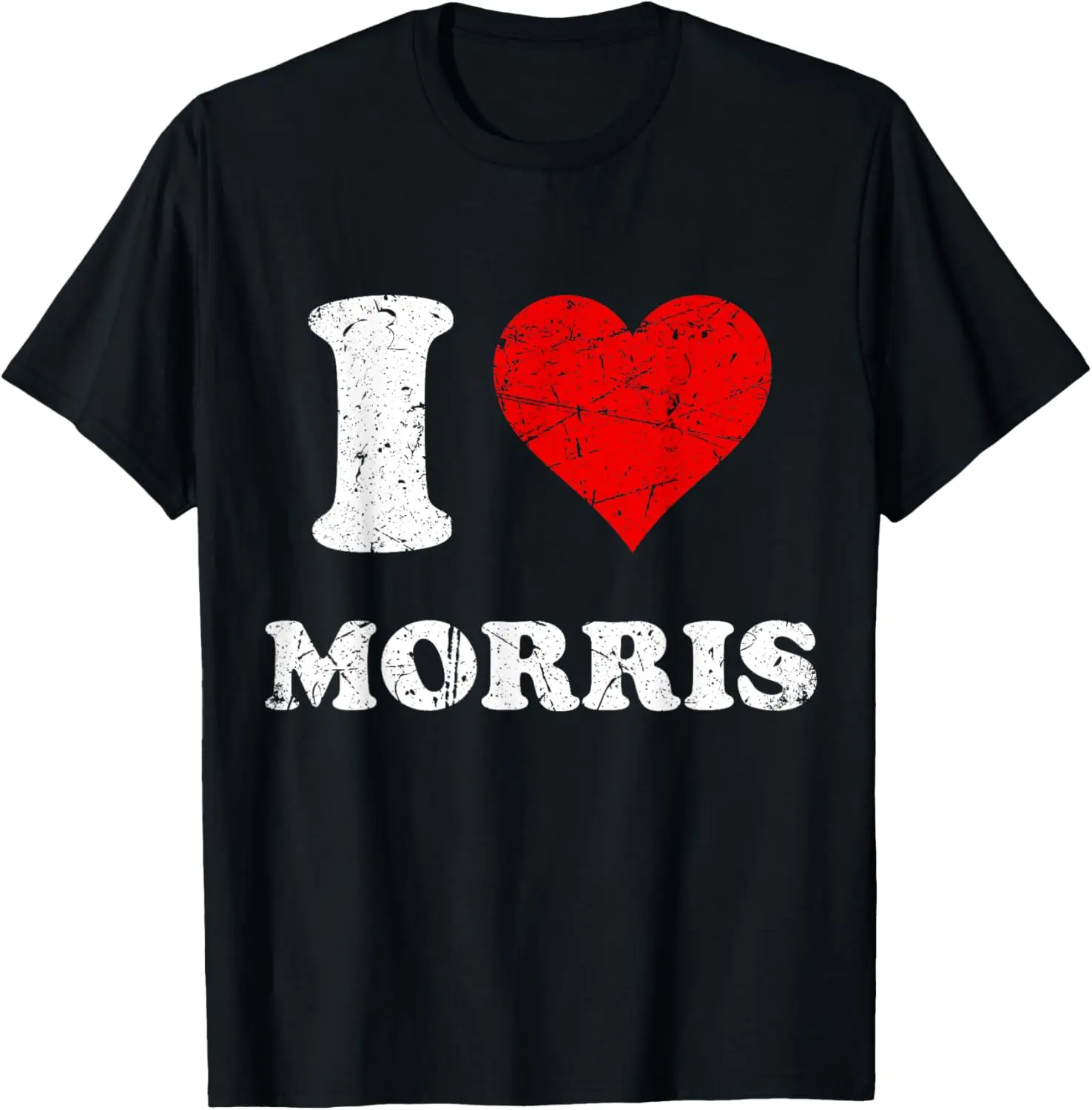 Distressed Grunge Worn Out Style I Love Morris T-Shirt