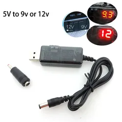 USB 5V to 9V 12V DC Boost Converter Power supply Cable Adjustable Voltage Volt Led Display 5.5x2.1mm 3.5 Transformer Regulator p