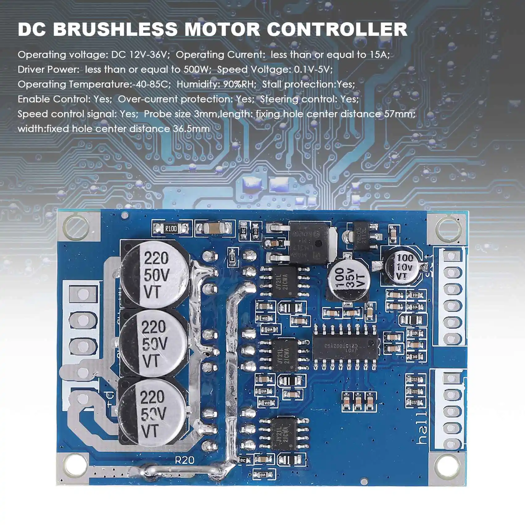 DC 브러시리스 모터 컨트롤러, 자동차 밸런싱 자동차 드라이버 컨트롤 보드, 12V-36V