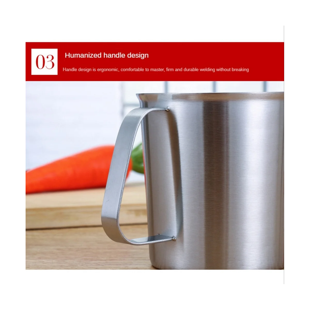 Мерный стакан из нержавеющей стали с ручкой и заливной губкой, металлический кувшин с маркировкой Oz и ML, 16 унций/500 мл, кувшин