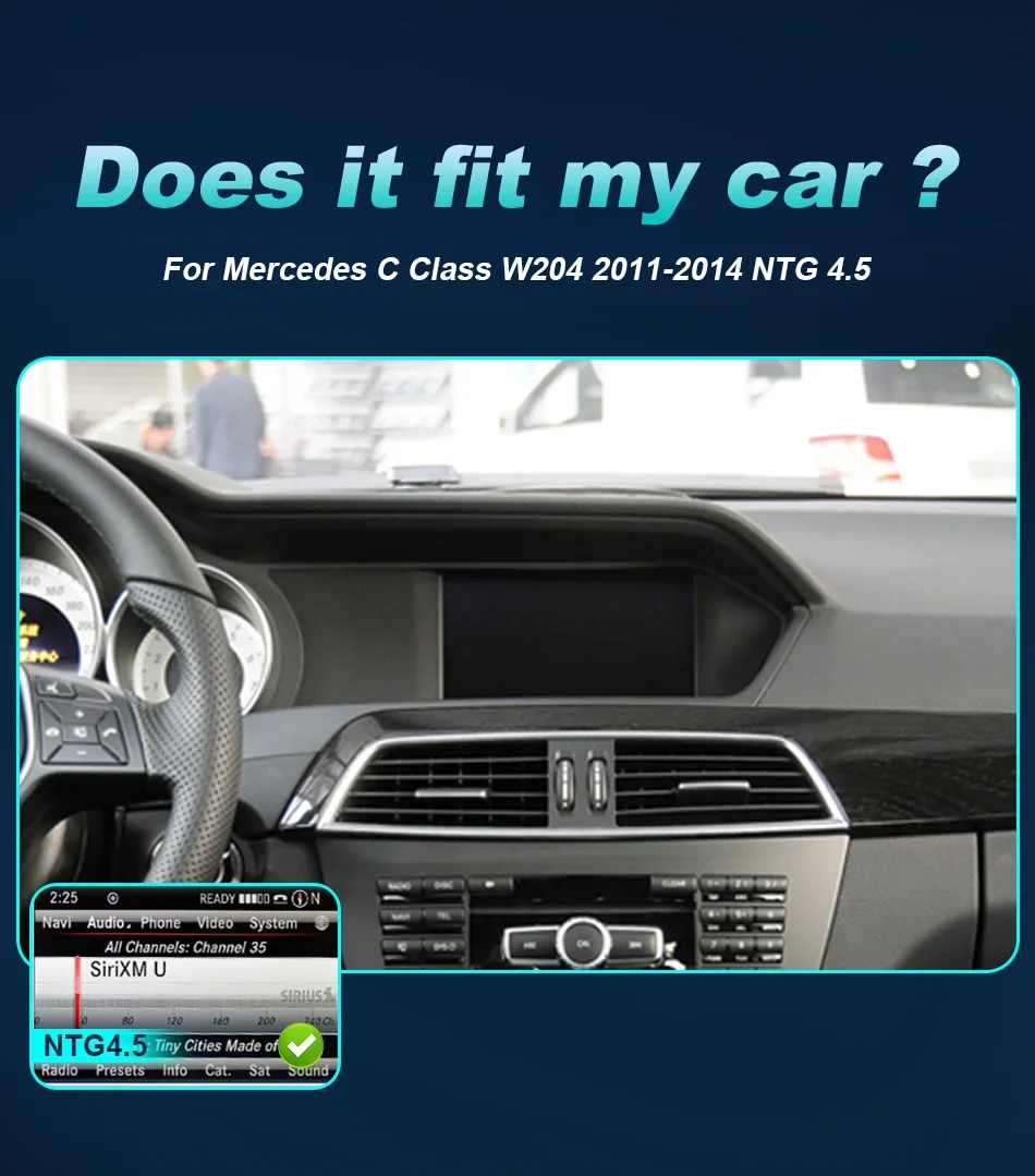 8.8 Inch Android 14 Car Radio Carplay Touch Screen For Mercedes Benz Class W204 2011-2015 RHD Car Stereo Player GPS Navigation