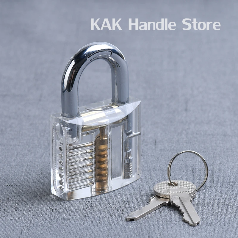 KAK Transparentes Übungs-Vorhängeschloss mit Schlüsseln, 80 x 50 mm, DIY Visible Lock Pick Tools Cutaway Übungs-Vorhängeschloss, Trainings-Schlosser-Werkzeug – Detail 15