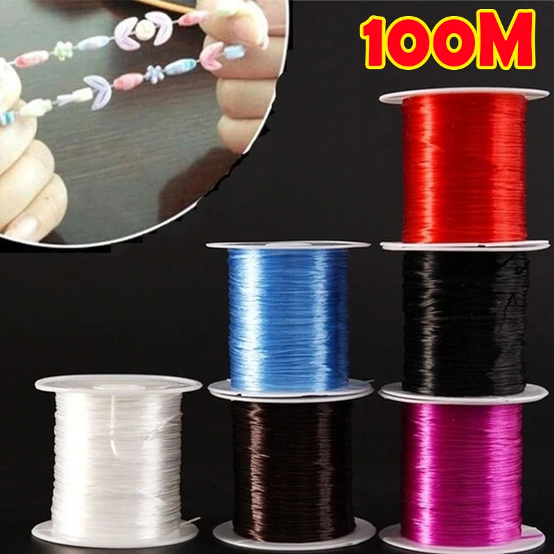 100M/Roll Strong Elastic Crystal Beading Cord 1mm for Bracelets Stretch Thread String Necklace DIY Jewelry Making Cords Line