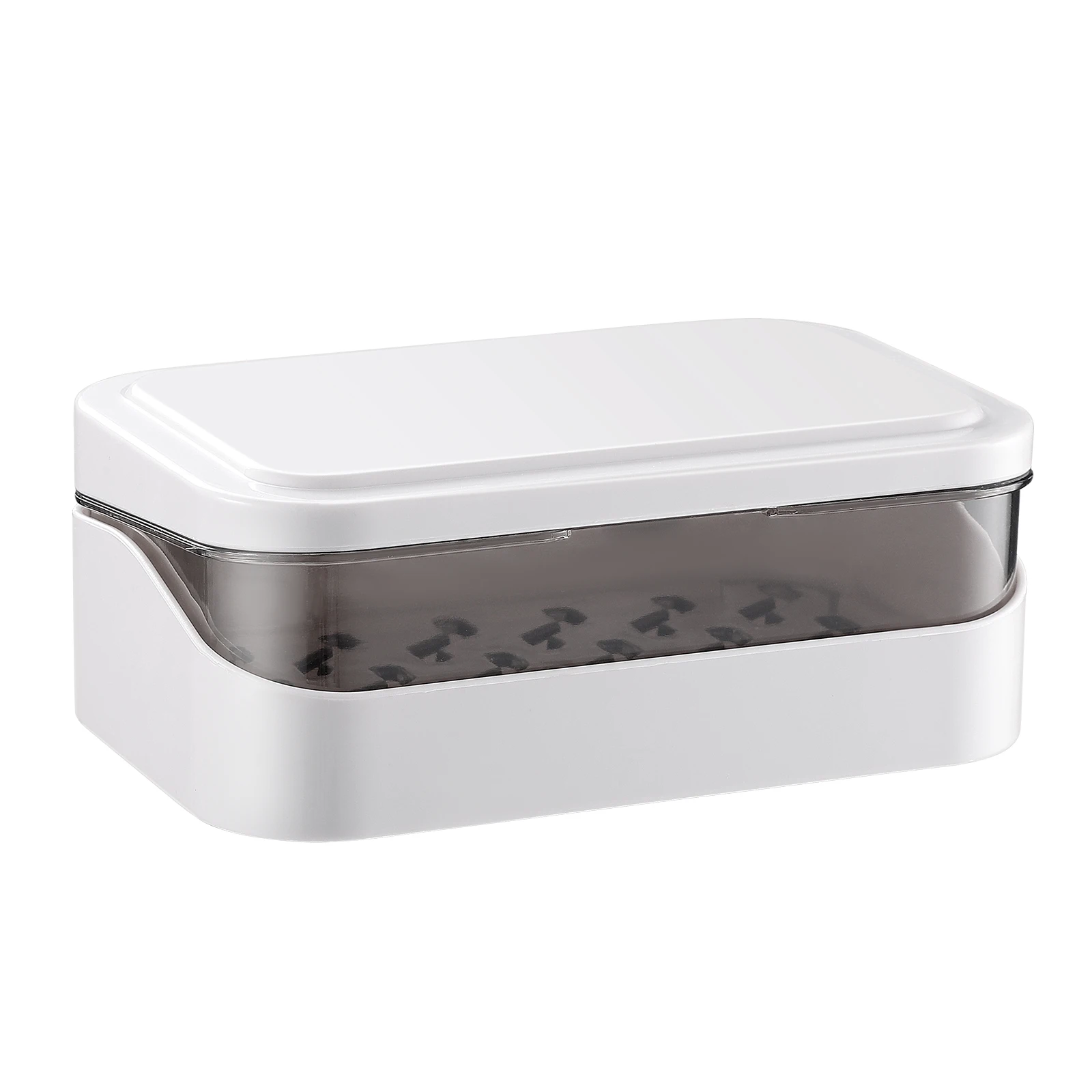 

Flip White Plastic Draining Container Soap Container for Bathroom Kitchen Shower Storage Rack Portable Dish