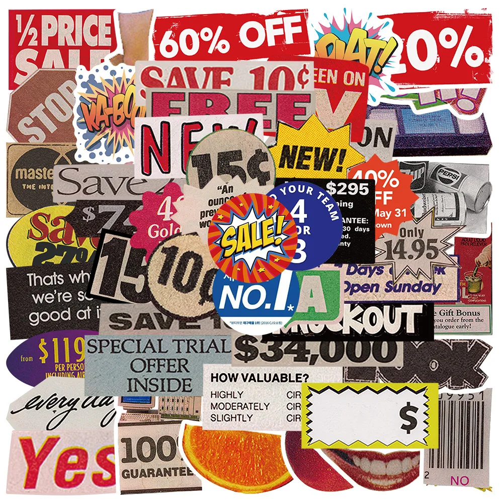 10/50Pcs Cartoon Big Sales Decal Art Pop Style Graffiti Stickers Kids Toy DIY Diary Suitcase Scrapbook Phone Laptop Bike Sticker