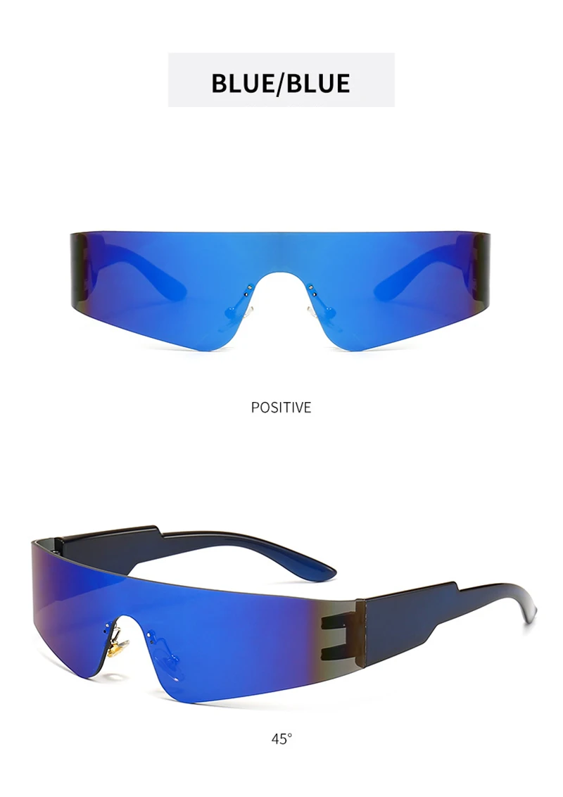 Neue Trends Y2K Sonnenbrille Frauen Männer Mode Punk Rahmenlose Sonnenbrille Marke Designer Einteilige Linsen Sport Goggle UV400 – Detail 10