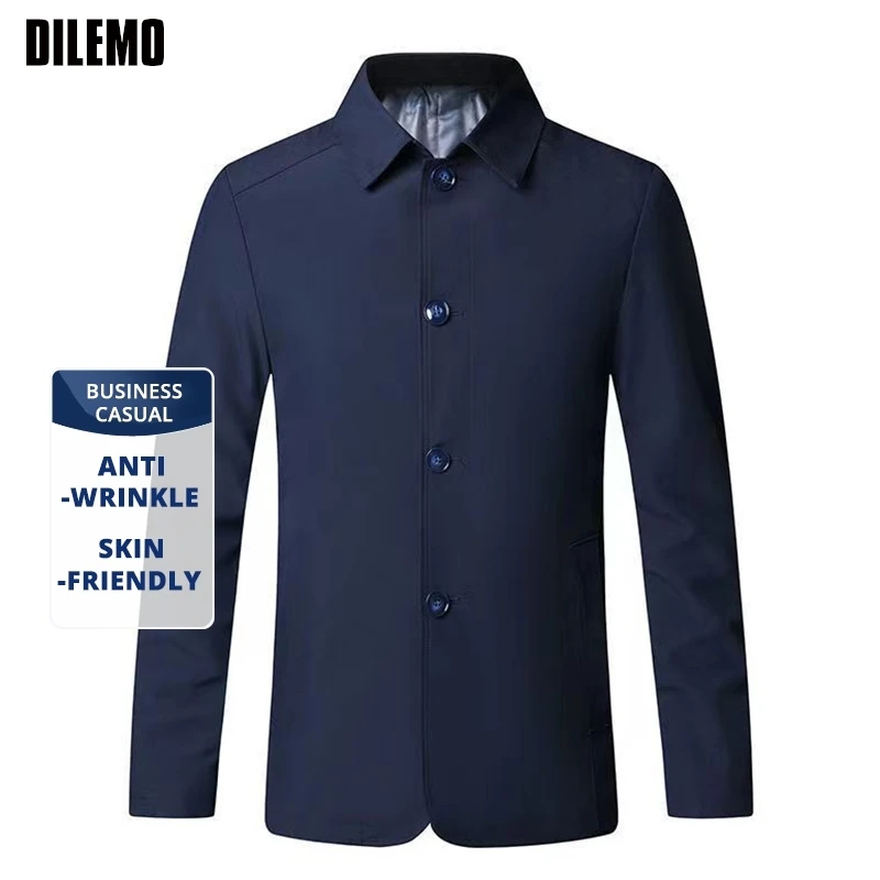 

Top Quality New Men Brand Business Casual Blazer Jacket Windbreaker Turndown Collar Spring Autumn Classic Executive Coats