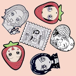 Pretty Girls Enamel Pin Brooches For Women Lapel Pins Badge on Backpack Costume Accessories Fashion Jewelry Gifts for Friends