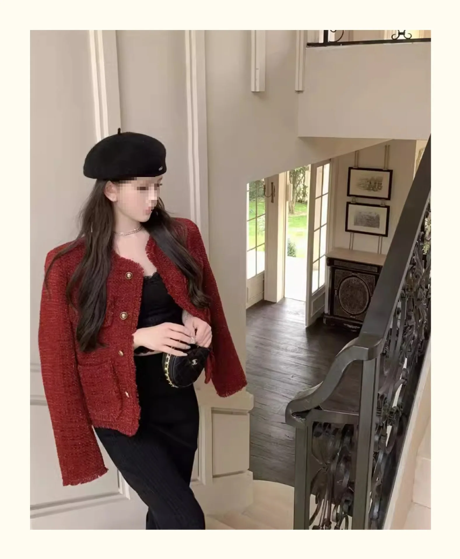 트위드 재킷 크림 여성용 여름 실크 리본 섬세한 태슬 탑 셔츠 러플 웨스턴 스타일 허리 슬림핏 주름 반짝이는 라이트 인