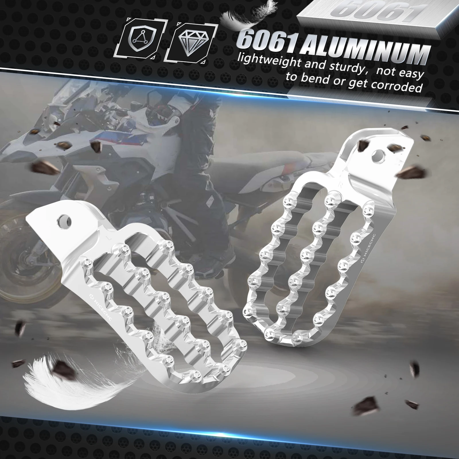 Für BMW R1250GS Adventure R1250GS 2019–2024, vergrößerte Fußrasten, Fußrasten, Fußstütze für BMW R1200GS Adventure R1200 GS 2013–2018 – Detail 11