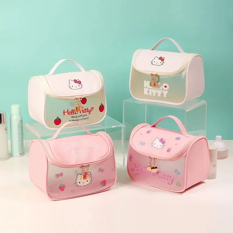 Hello Kitty nuovo sacchetto cosmetico opaco di moda di grande capacità impermeabile borsa carina portatile wash hook wash sacchetto di stoccaggio