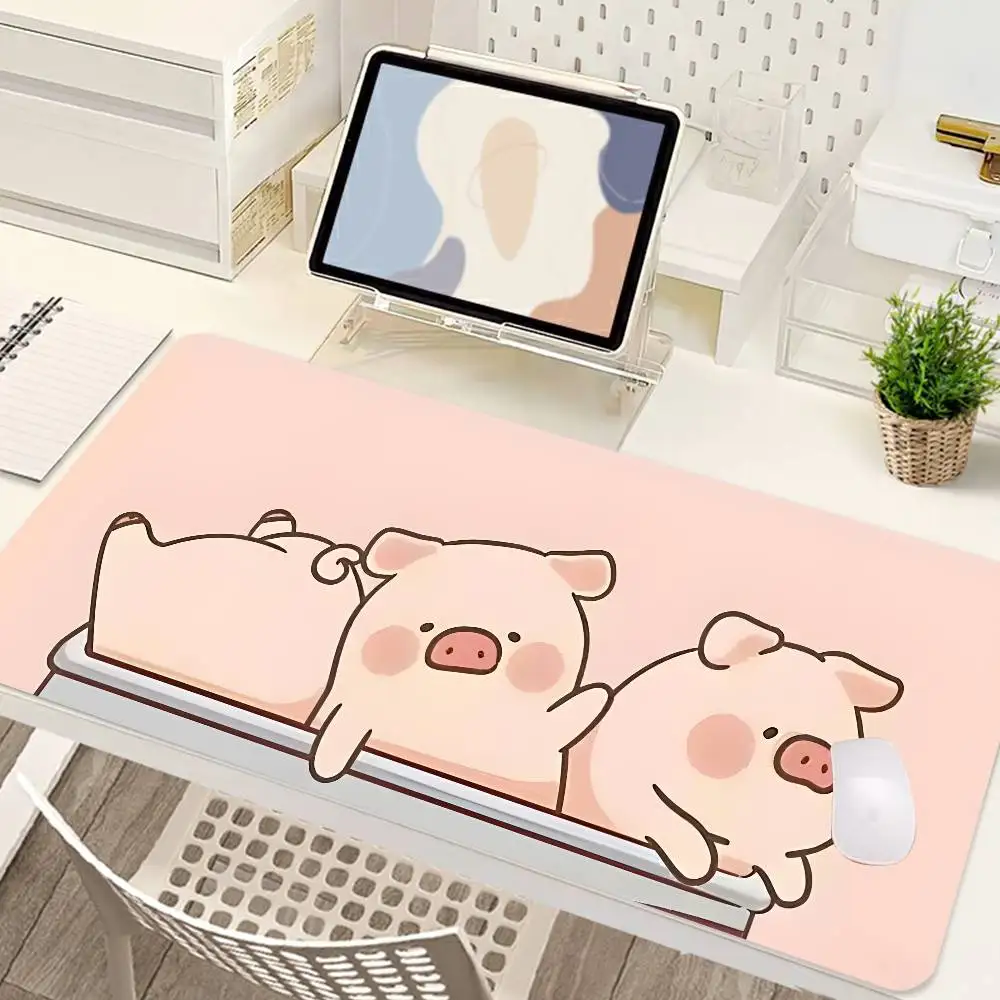 L-LuLu Pig Mouse Pad Gaming Deskmat Sakura Mousepad Anime Office Carpet Gamer Keyboard Computer Desks