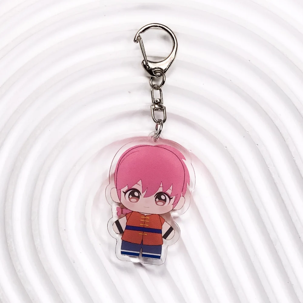 7Pcs Anime Characters Ranma ½ Acrylic Car Keychain Cute Bag Charms Accessories Funny Backpack Key Holder Keyring Friends Gifts