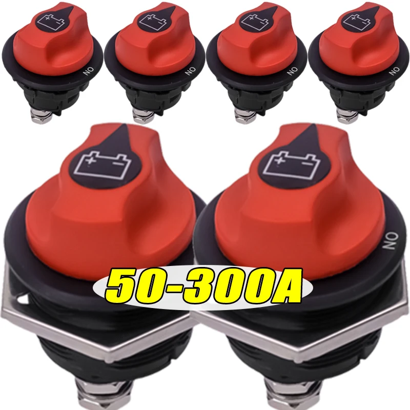 Car Battery Disconnect Switch 50-300A Rotary Disconnecter Power Isolator Car Main Master Circuit Breaker Cut Off Switch Tools