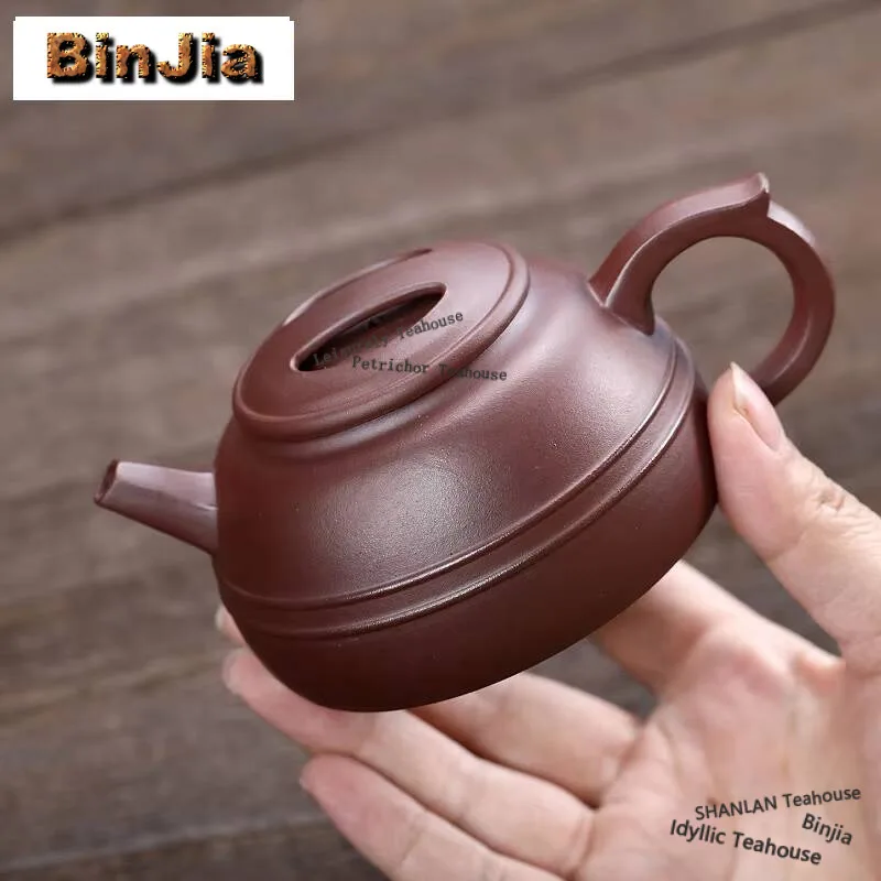 

160ml Handmade Yixing Purple Clay Teapots Handmade Coil Pot Raw Ore Purple Mud Kettle With Strainer Zisha Tea Set Collection Cha