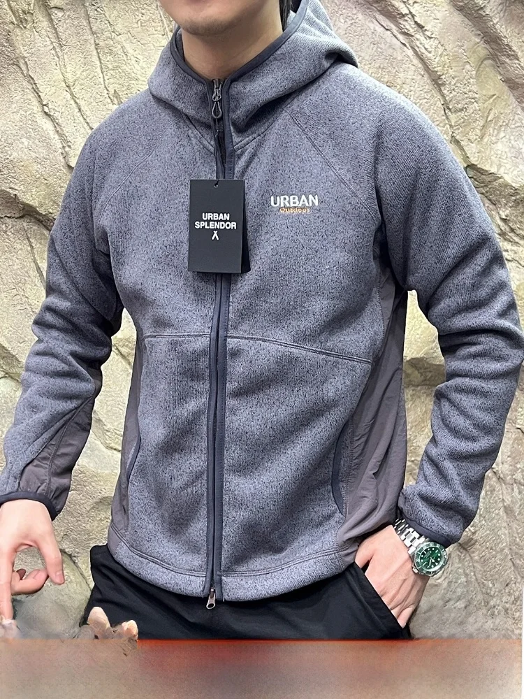 

High Densi ionic Fce Warmth Knitted Hoodie Jaet Couple Sle Autumn Winter New Arrival Men Women Casual Faion Pol...