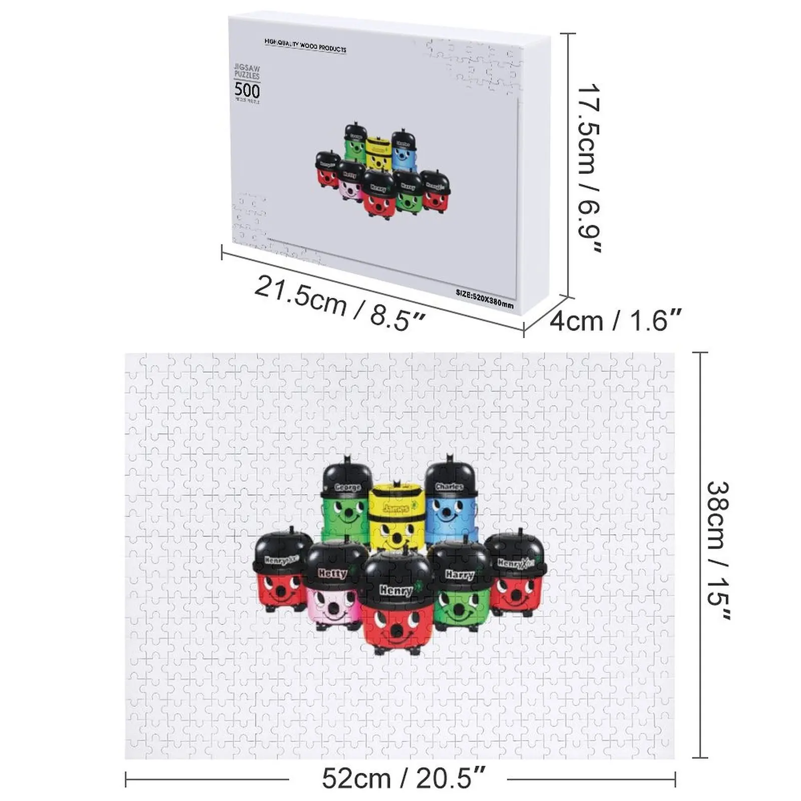 Henry Hoover e amigos quebra-cabeça foto composições de madeira personalizadas para crianças quebra-cabeça