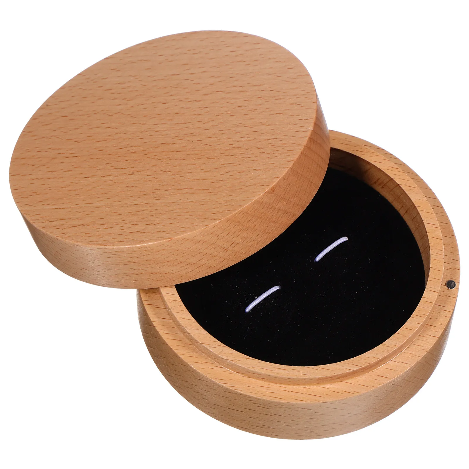 Wooden Cufflink Box Light Brown Small Vintage Rustic Jewelry Storage Case for Men Travel Jewelry Organizer Cufflink Presentation