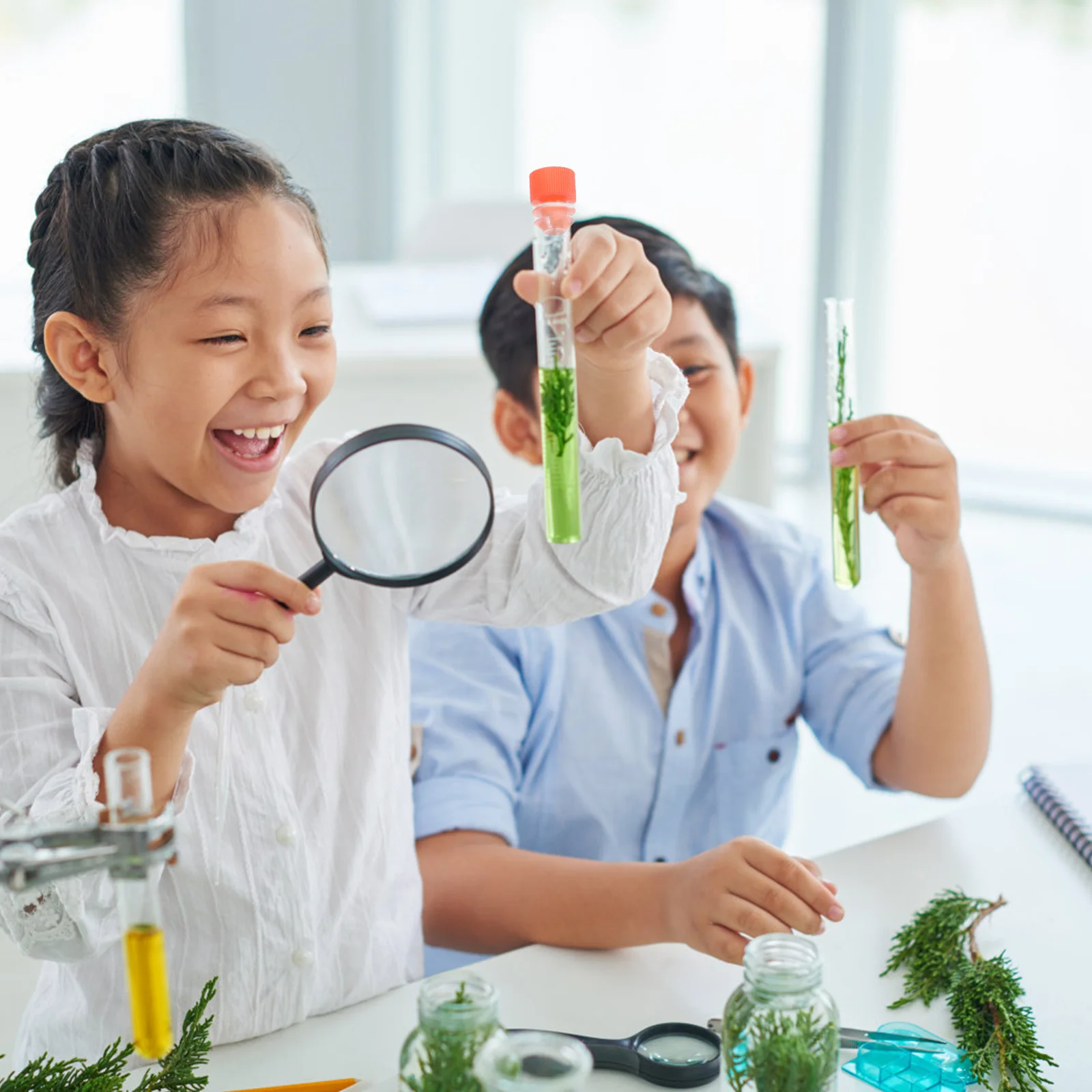 

40Pcs Science Test Tubes Plastic Sealable Stoppers for Liquid Storage Teaching Chemistry Experiment Equipment Test Tubes