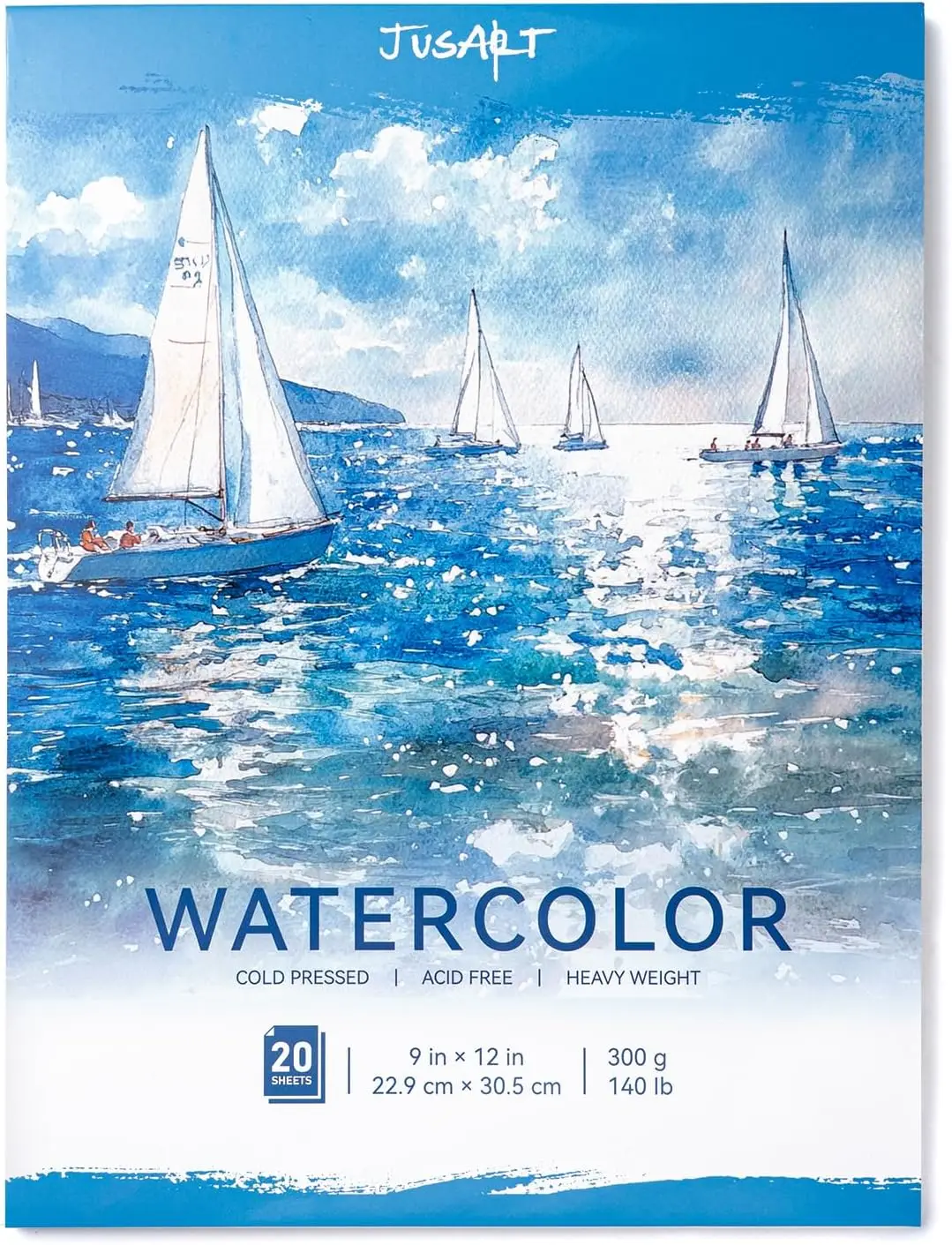 

Watercolor Paper Pad 9x12, 300gsm/140lb, Cold Press, 20 Sheets, Acid-Free for Artists
