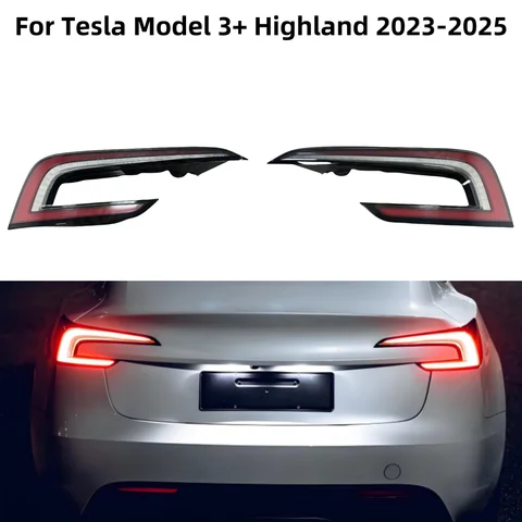 Tesla Model 3 + Highland 2023-2025 브레이크 램프 라이트 용 자동차 후방 미등 1691498-00-F 1691498-00-FTurn 신호 반전 라이트