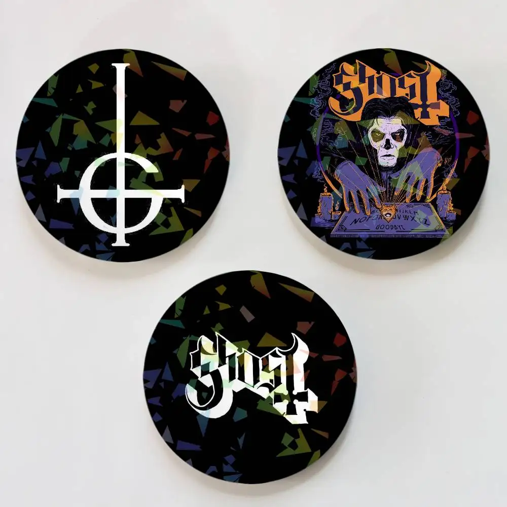 Rock Band G-Ghost Abzeichen Runde Laser-Abzeichen Brosche Rucksack-Accessoires