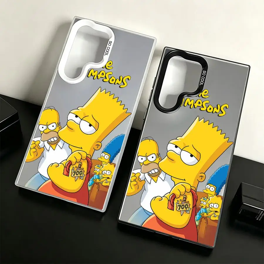 Case for Samsung Galaxy S26 S20 Plus S21 S23 Ultra S24 FE S22 S23 S25 Edge Note 20 Ultra Phone Cover Red Bart S-simpsons