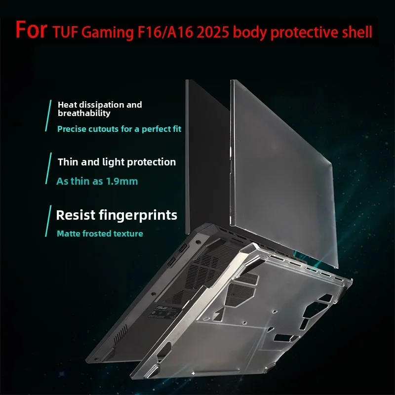 For 2025 ASUS TUF Gaming F16/A16 protective shell FA608 computer body shell FX608 anti-fall case all-inclusive transparent
