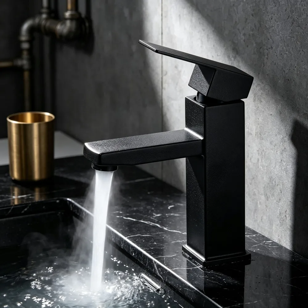 1 PC ABS High-Quality Black Bathroom Faucet, Hot and Cold Sink, Kitchen Sink, Universal Multifunctional Faucet