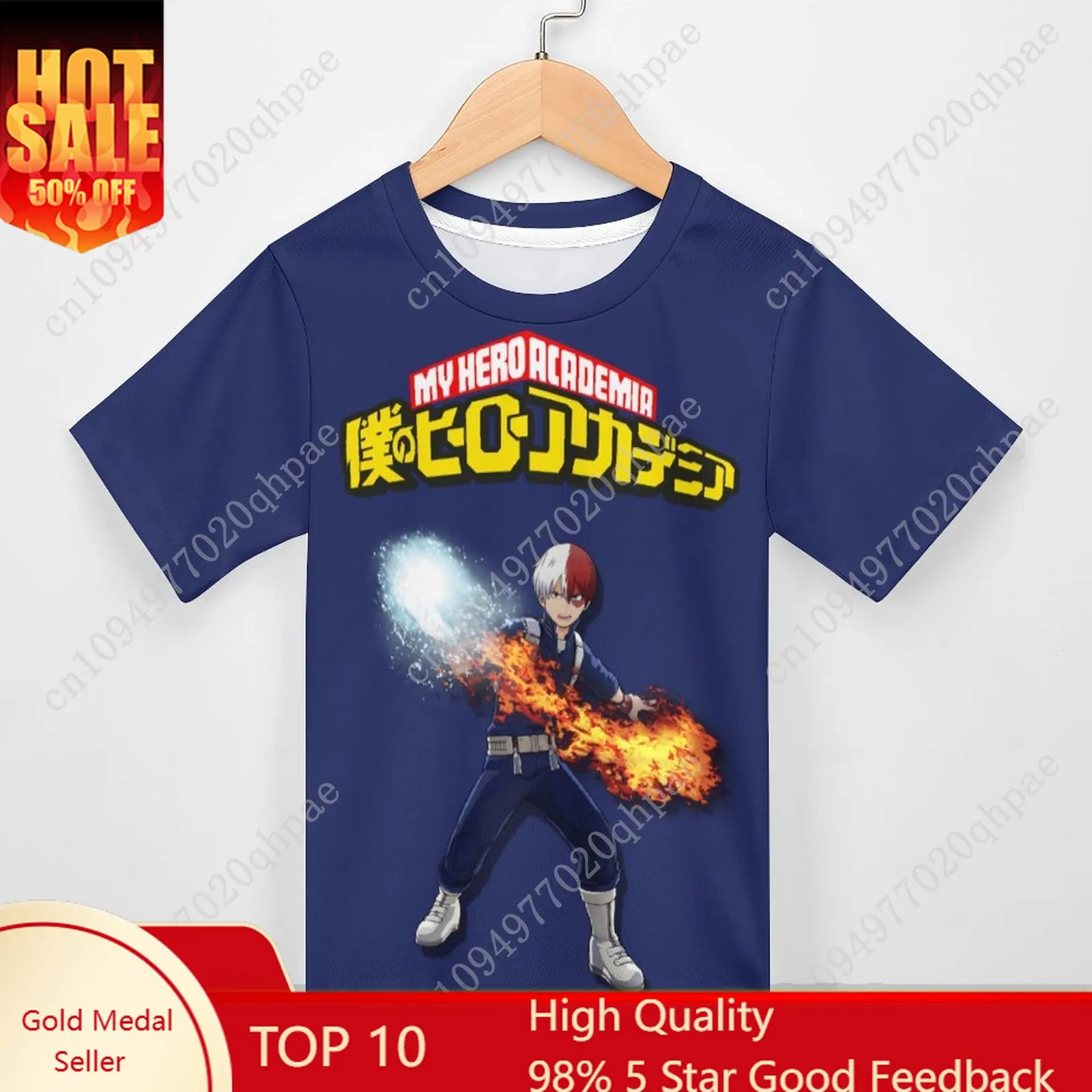 

My Hero Academia Shoto Todoroki T Shirt Boys Girls Childs Cotton Short Sleeves Tlightweight Breathable Tshirt Custom Made Tops