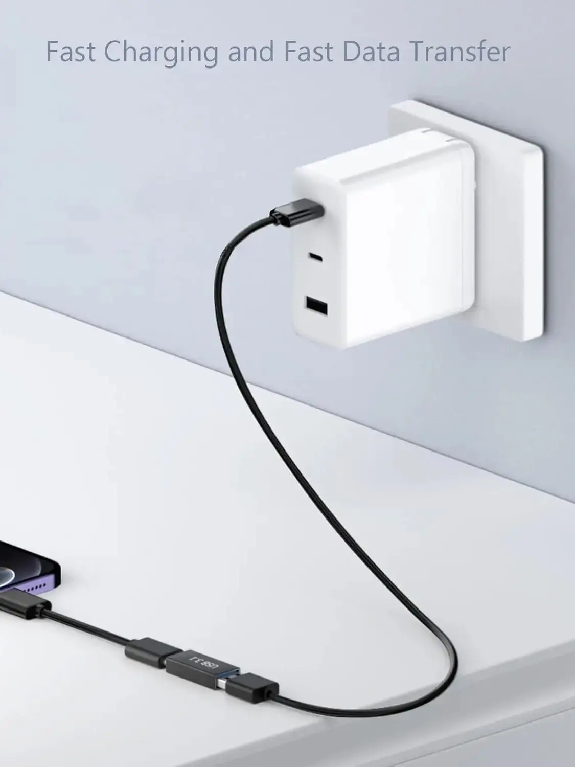 4-pack USB C vrouwelijk naar USB A vrouwelijk adapter, USB 3.1 10Gbps hogesnelheidsgegevensoverdrachtconnector voor pc, laptop, mobiele telefoon - afbeelding 2