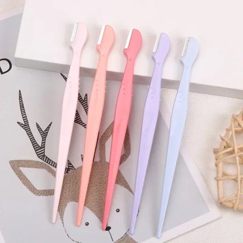 2/5Pcs Straight Handle Round Head Eyebrow Trimmer Beauty Tools Beginner Anti-scratch Eyebrow Trimmer Eyebrow Razo