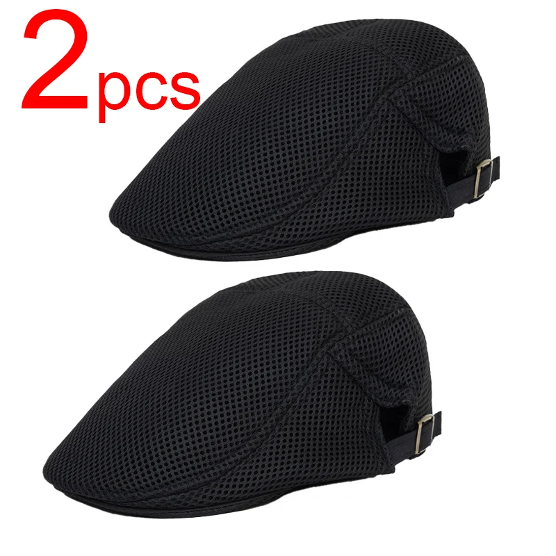 2/1pcs Beret Fully breathable mesh Catering Cook Hat Kitchen Work Cap for Food Service Restaurant Café Baking Household Cooking