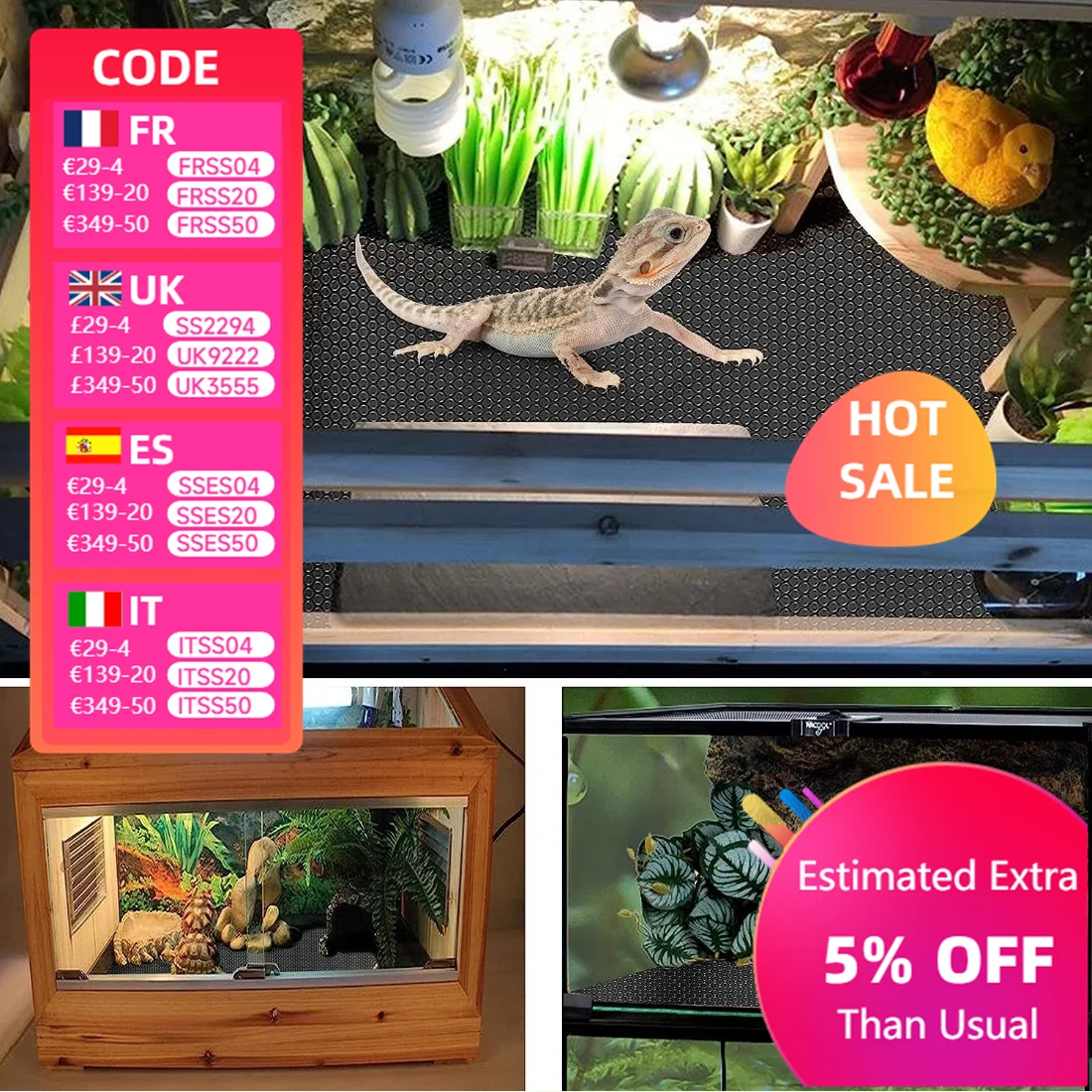 

Pet Crawling Mat Reptile Tank Pad Climbing Animals Breeding Accessories reptile tank accessories lizard accessories