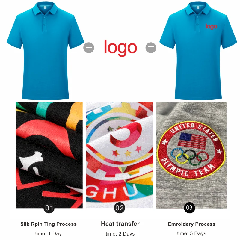 Polo de algodão com logotipo de imagem, Bordado personalizado, T-shirt impresso, Empresa Equipe Design, Marca de moda, Verão, Novo, 100%