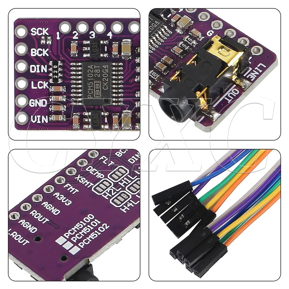 Interfejs I2S PCM5102A DAC Dekoder GY-PCM5102 Moduł Odtwarzacza I2S dla Raspberry Pi Płytka Formatu pHAT Cyfrowa Płytka Audio PCM5102 — zdjęcie produktu 5
