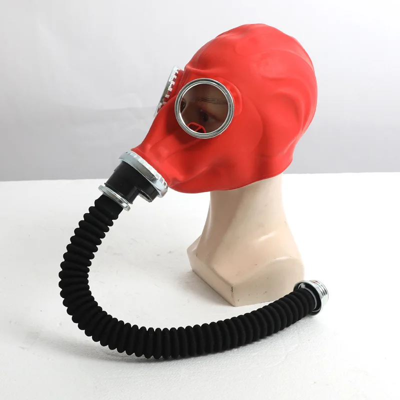 Creative Red Black Full Head Gas Mask Respirator Painting Spray Pesticide Natural Rubber Mask Chemical Prevention Mask Halloween