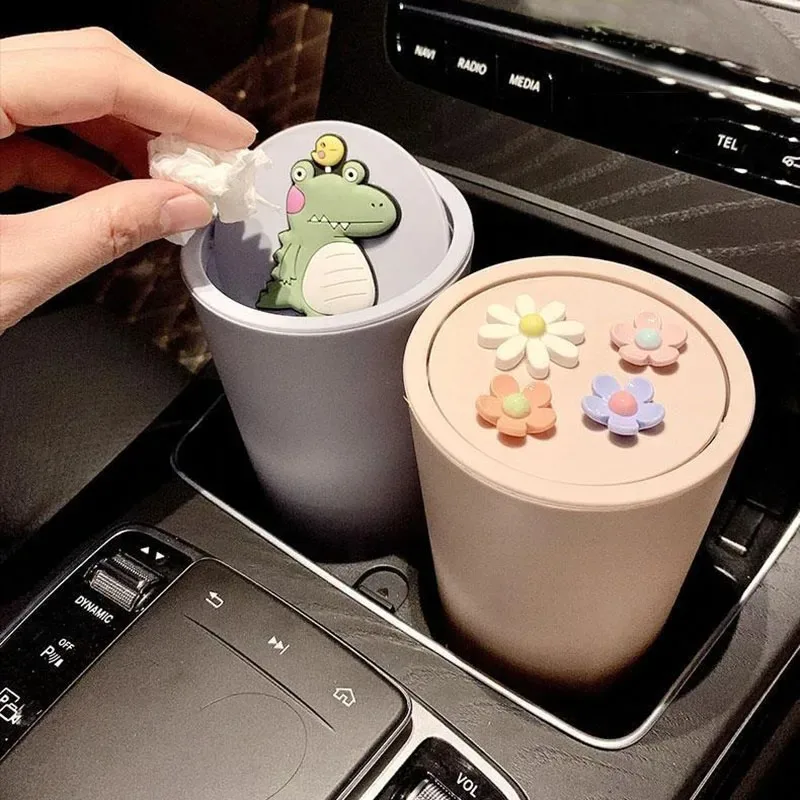 Leuke En Creatieve Kleine Mini Auto Prullenbak Auto Opbergdoos Opbergtas Desktop Prullenbak Puin Box Kawaii Can Geschenken Accessoires